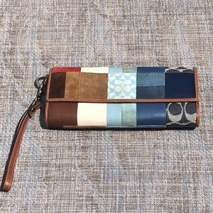 Coach patchwork wristlet wallet